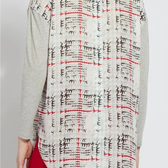 Lysse Larimer mixed media tunic in Winter Plaid - Picture 2 of 6